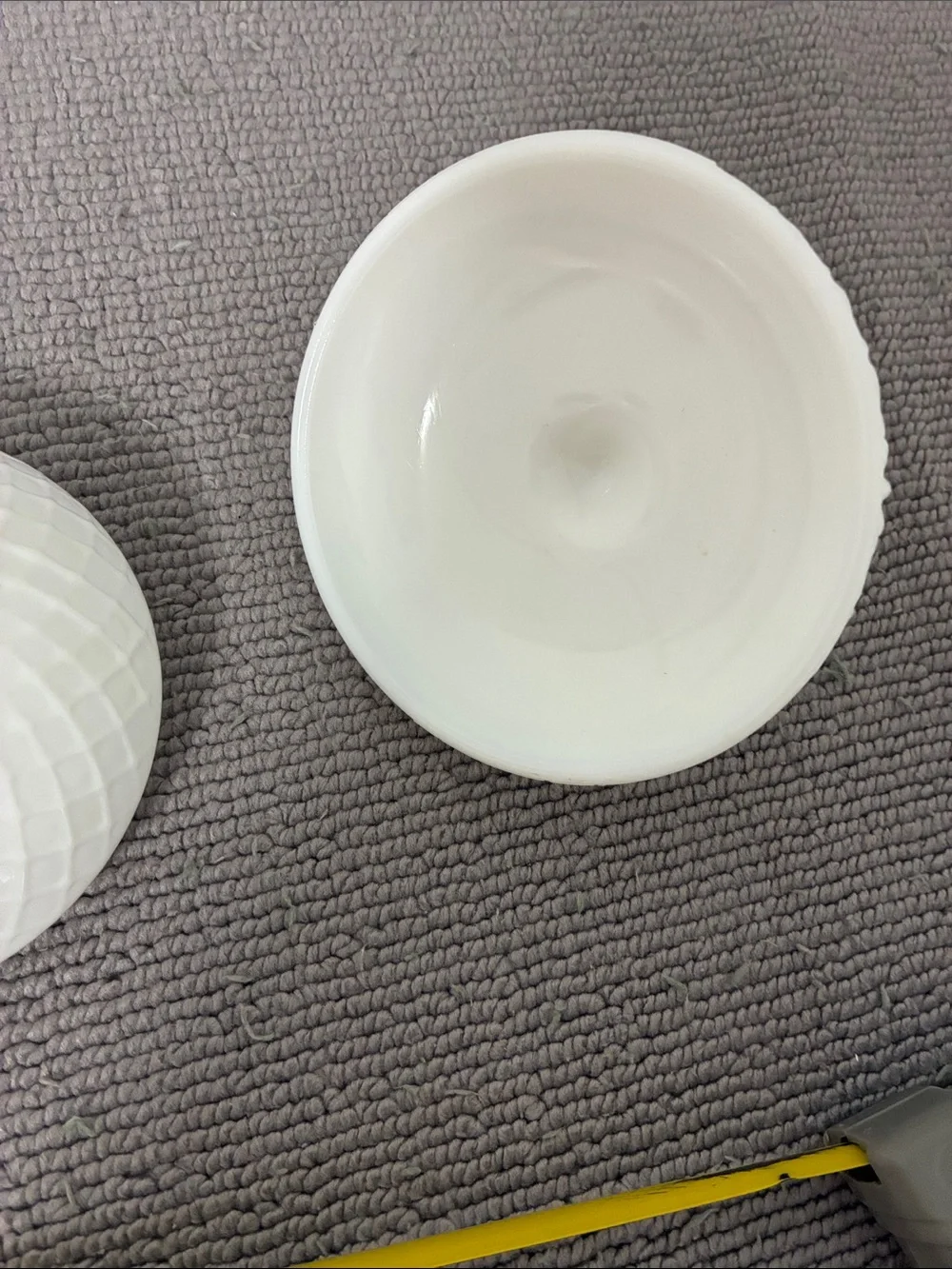 Vintage Milk Glass Floral Covered Trinket Dish - White